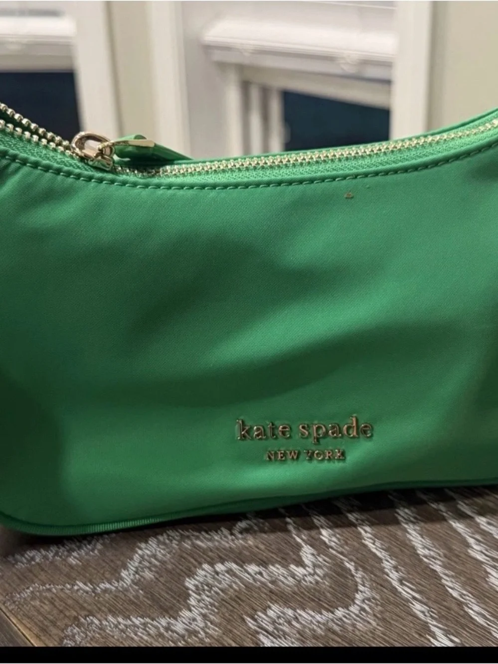BNWT: Kate Spade Sam Nylon small crossbody with gold zipper. Color: fresh green
